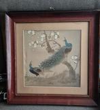 Chinees aquarel pauwen in lijst, Ophalen of Verzenden