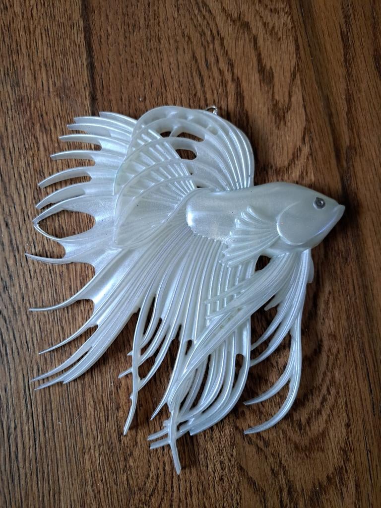 Epoxy Betta Kempvis Decoratie - Wit, Verzamelen, Dierenverzamelingen, Ophalen of Verzenden, Nieuw, Beeldje of Figuurtje