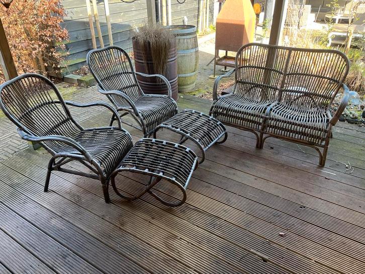 5-delige Rotan Tuinset - Comfortabel en Stijlvol, Tuin en Terras, Tuinsets en Loungesets, Gebruikt, Tuinset, Rotan, 5 zitplaatsen