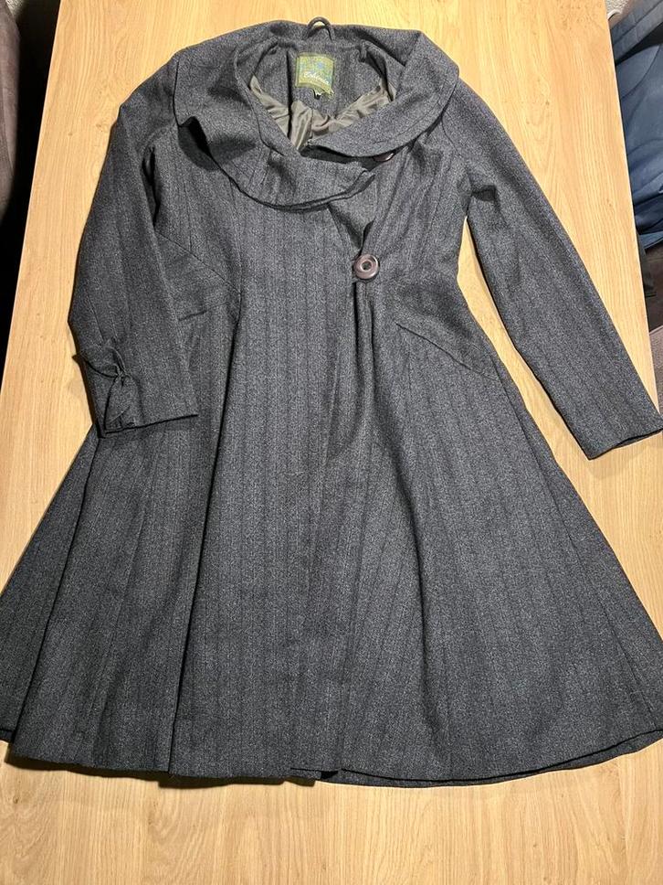 Mooie Bohemia A-lijn mantel, jas, M, Kleding | Dames, Jassen | Winter, Gedragen, Maat 38/40 (M), Grijs, Ophalen of Verzenden