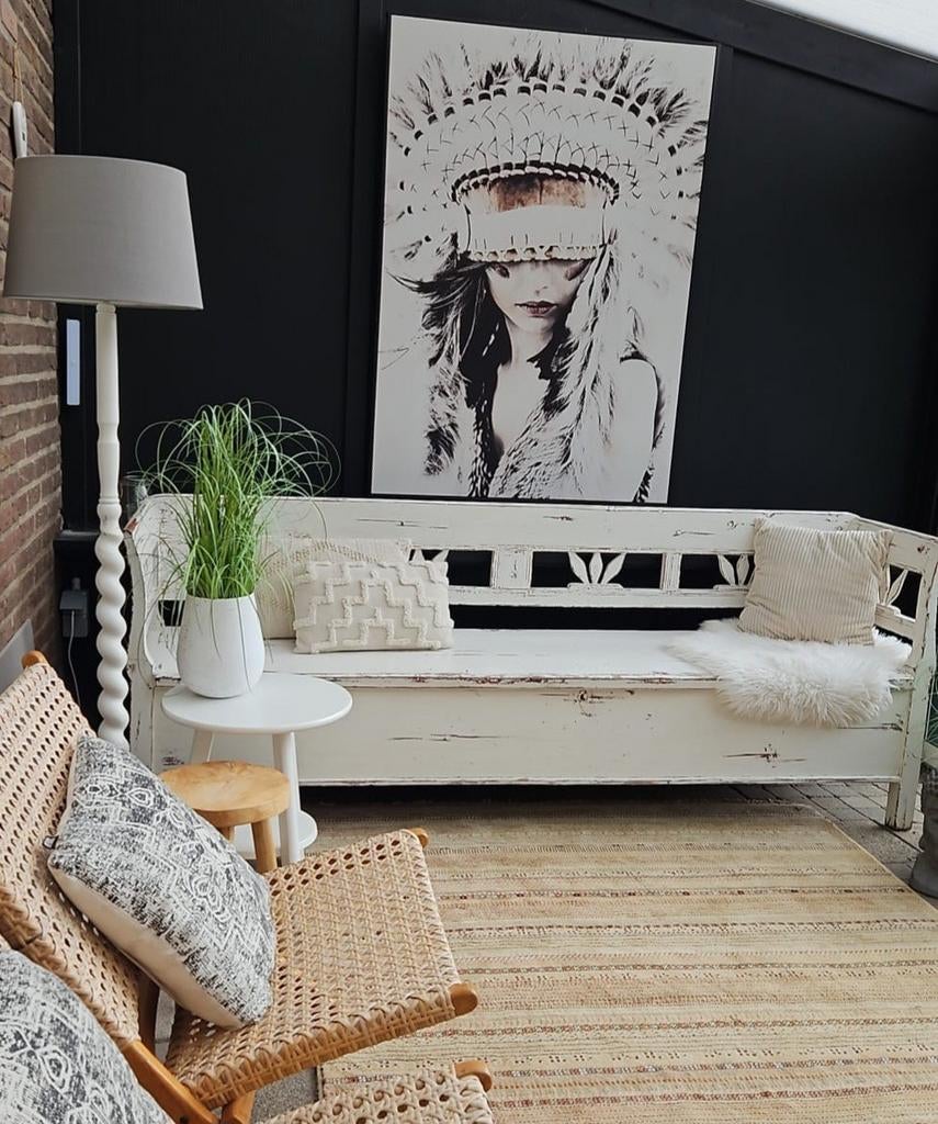 Unieke, zware houten klepbank - Prachtig exemplaar, Ophalen, Gebruikt, Overige maten, Minder dan 75 cm