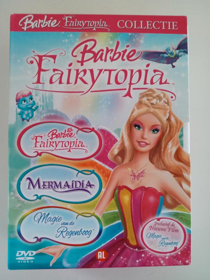 DVD-BOX van 3 Barbie Fairytopia Films, Cd's en Dvd's, Dvd's | Tekenfilms en Animatie, Zo goed als nieuw, Europees, Tekenfilm, Boxset