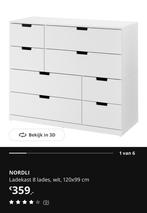 Mooie Nordli ladekast - 8 lades, Huis en Inrichting, Ophalen, Kunststof, Gebruikt, 100 tot 150 cm