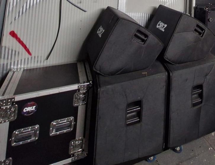 Hortus Audio passieve geluidsset incl versterker-rack, Muziek en Instrumenten, Versterkers | Keyboard, Monitor en PA, Gebruikt