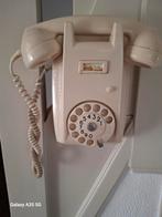 Vintage wandtelefoon met draaischijf - Crème, Ophalen, Gebruikt, 1 handset