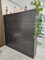 Kallax kast zwartbruin 182x182 cm met inzetten, Ophalen, Gebruikt