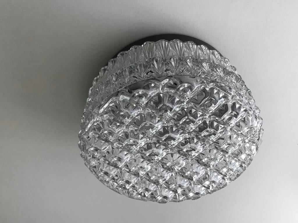 Glass ceiling lamp 70slamp silence of the lamps, Ophalen of Verzenden, Gebruikt, Glas, Mid century modern vintage design