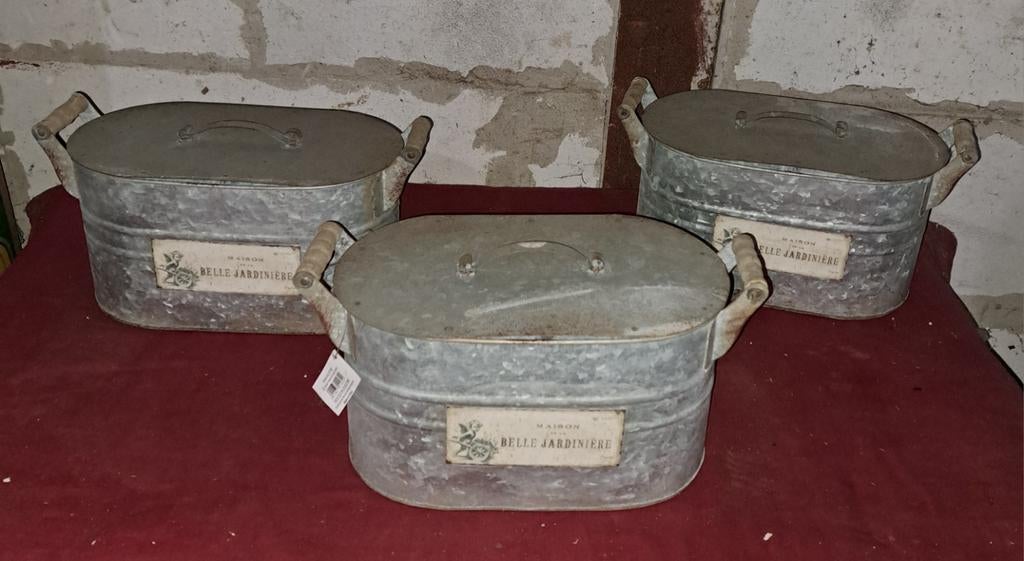 Zinken potten Zinken kannen Zinken bakjes decoratie, Verzenden