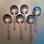 6 tinnen lepels, Ophalen of Verzenden