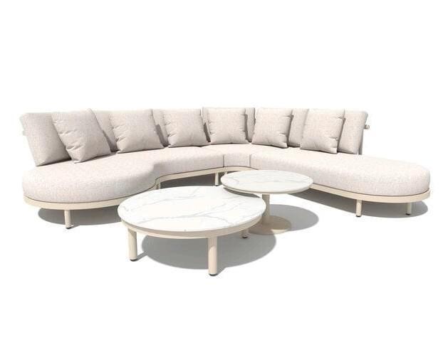 NIEUW Luxe hoek loungeset met 2 ronde salontafels, Tuin en Terras, Tuinsets en Loungesets, Nieuw, Loungeset, Overige materialen