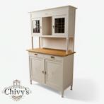 Antieke buffetkast | Jaren ’20 | Beige met karakter, Glas, Ophalen of Verzenden, Zo goed als nieuw, Shabby chic