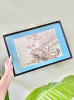 Vintage Chinees diorama veren witte pauwen, Ophalen of Verzenden, Gebruikt