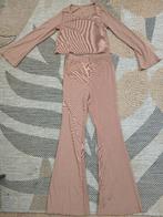 Bruine set croptop & flarebroek maat 158, Kinderen en Baby's, Kinderkleding | Maat 158, Ophalen of Verzenden, Gebruikt, Meisje