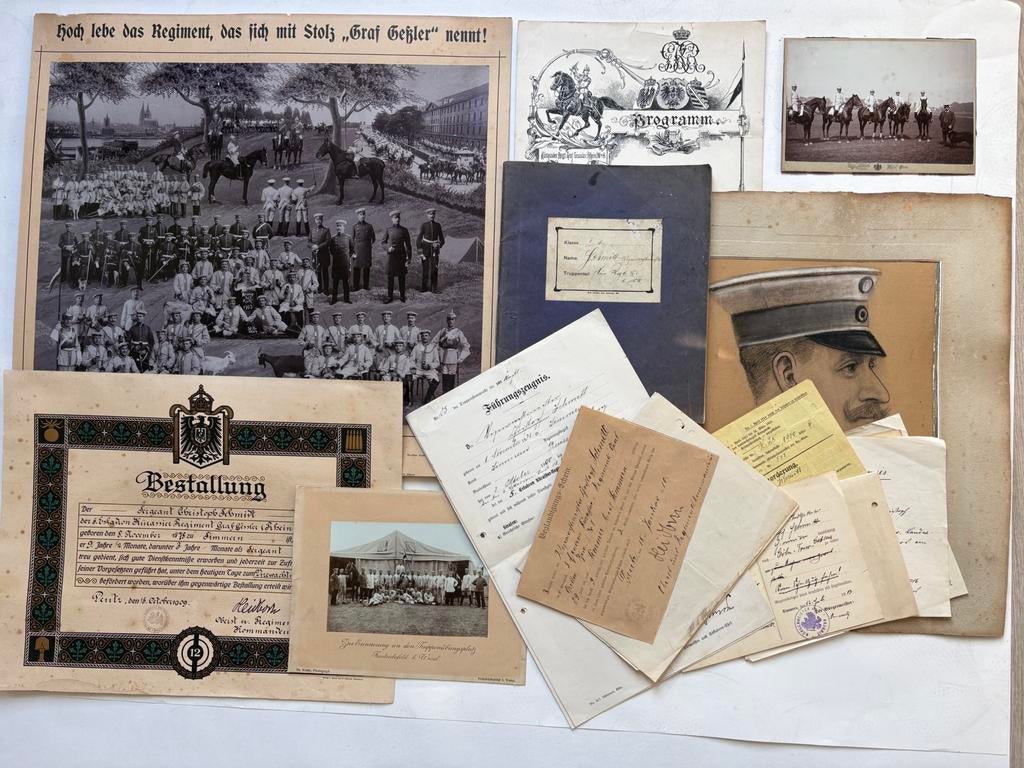 Persoonlijke nalatenschap Pruisische kurassier 1903-1918, Verzamelen, Militaria | Algemeen, Ophalen, Landmacht, Duitsland
