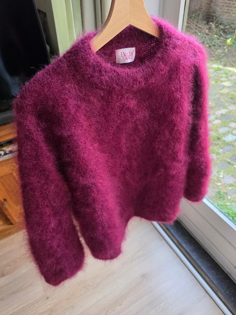 Perla Bella mohair knit trui, Kleding | Dames, Truien en Vesten, Verzenden, Zo goed als nieuw, Maat 38/40 (M), Paars