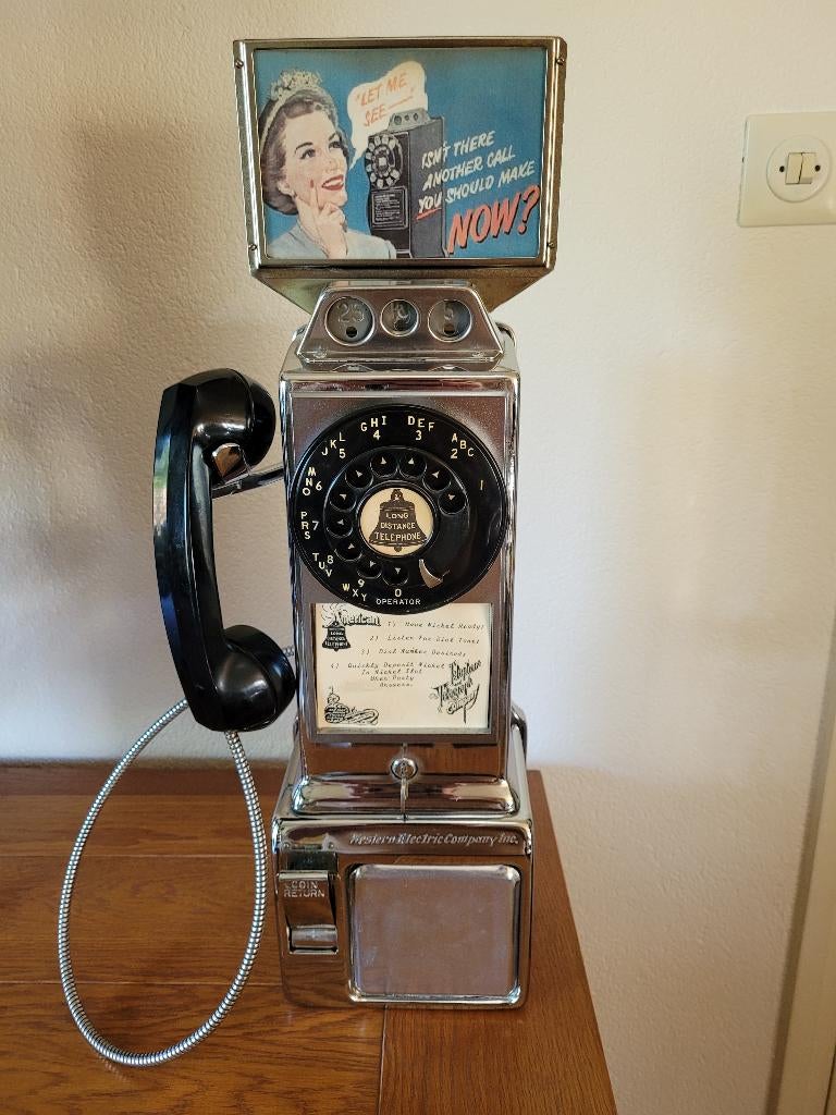Amerikaanse telefoon munt automaat fifties sixties vintage, Ophalen, Gebruikt