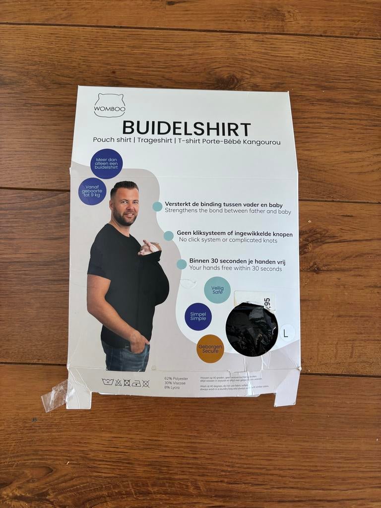 Womboo Buidelshirt - Man - Maat L - Nieuw in verpakking, Kinderen en Baby's, Overige typen, Nieuw, Rug, Ophalen