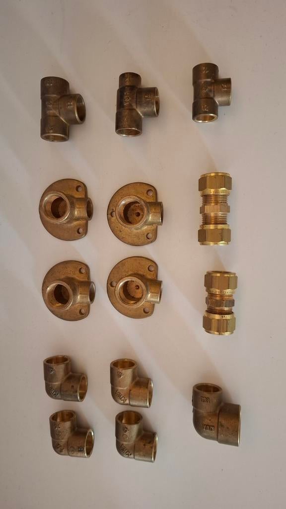 Diverse messing voor gas, water, muurplaat., Ophalen of Verzenden, Nieuw, Overige materialen, Overige typen