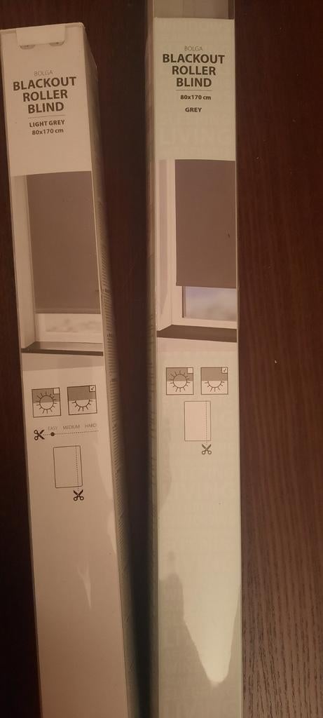 Verduisterende Rolgordijnen  licht en donker Grijs, Ophalen, Nieuw, 50 tot 100 cm, Minder dan 100 cm