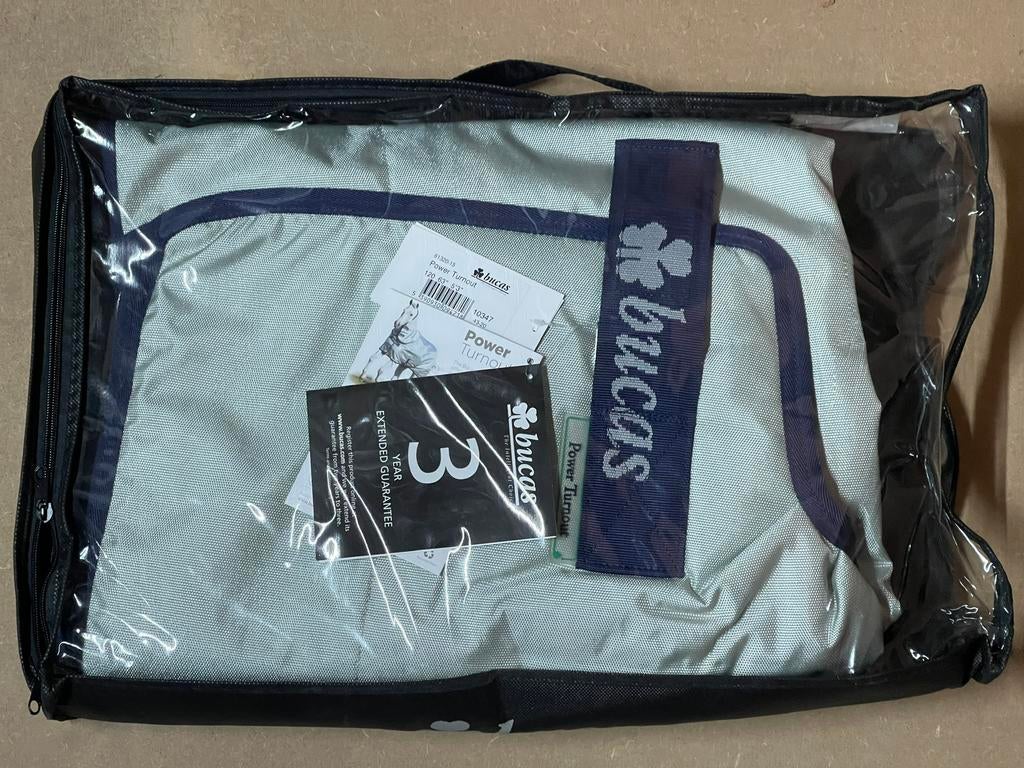 Nieuw Bucas power turnout regendeken, maat 120 - 5’3”, Dieren en Toebehoren, Paarden en Pony's | Dekens en Dekjes, Bucas, Nieuw