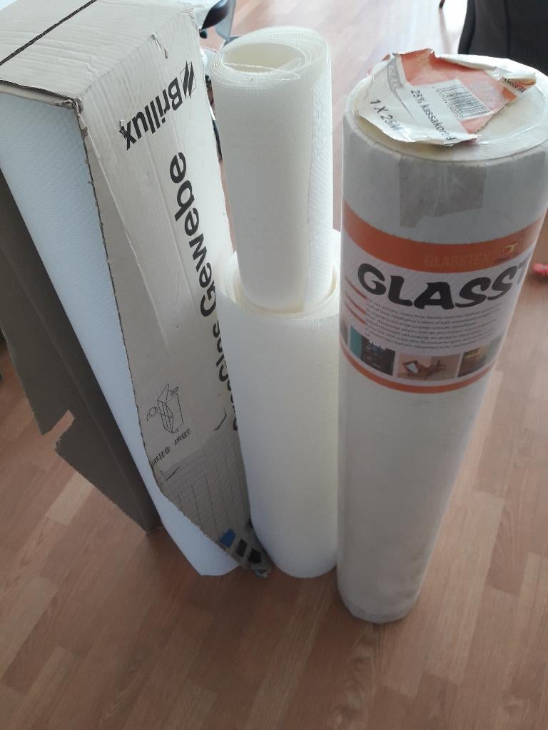 Gratis Behang glasvliesbehang  35 M2,, Ophalen, 25 tot 50 m², Wit
