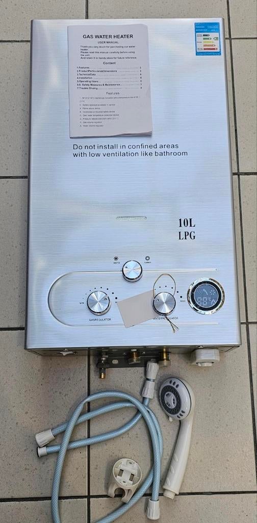 10L LPG Geiser Camper Caravan Warm Water Restpartij, Doe-het-zelf en Verbouw, Geisers en Boilers, Ophalen of Verzenden