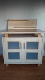 Commode met plastic glazen deuren en opzetstuk, Ophalen, Gebruikt, 100 tot 150 cm, Modern, Scandinavisch