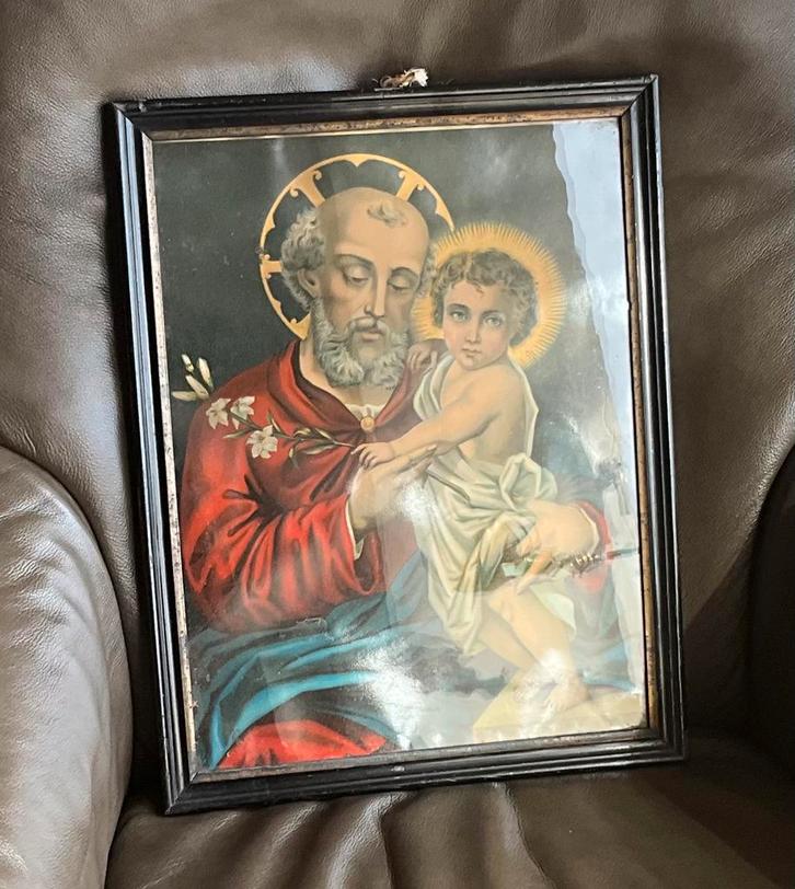 afbeelding van de Heilige Jozef met het kindje Jezus, Antiek en Kunst, Kunst | Schilderijen | Klassiek, Ophalen