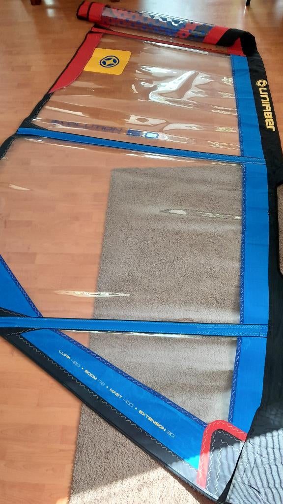 Unifiber Evolution surfset, inflatable board 280, zeil 5.0, Ophalen, 250 tot 300 cm, Met draagtas, Zo goed als nieuw