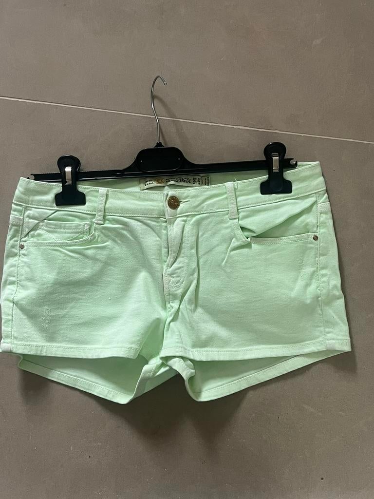 Stoer mintgroen kort broek ZARA, Maat 38/40 (M), Kort, Ophalen of Verzenden, Zo goed als nieuw