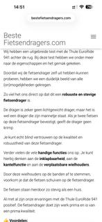 Thule EuroRide 941 fietsendrager voor 2 fietsen, Ophalen, Gebruikt, 2 fietsen, Trekhaakdrager