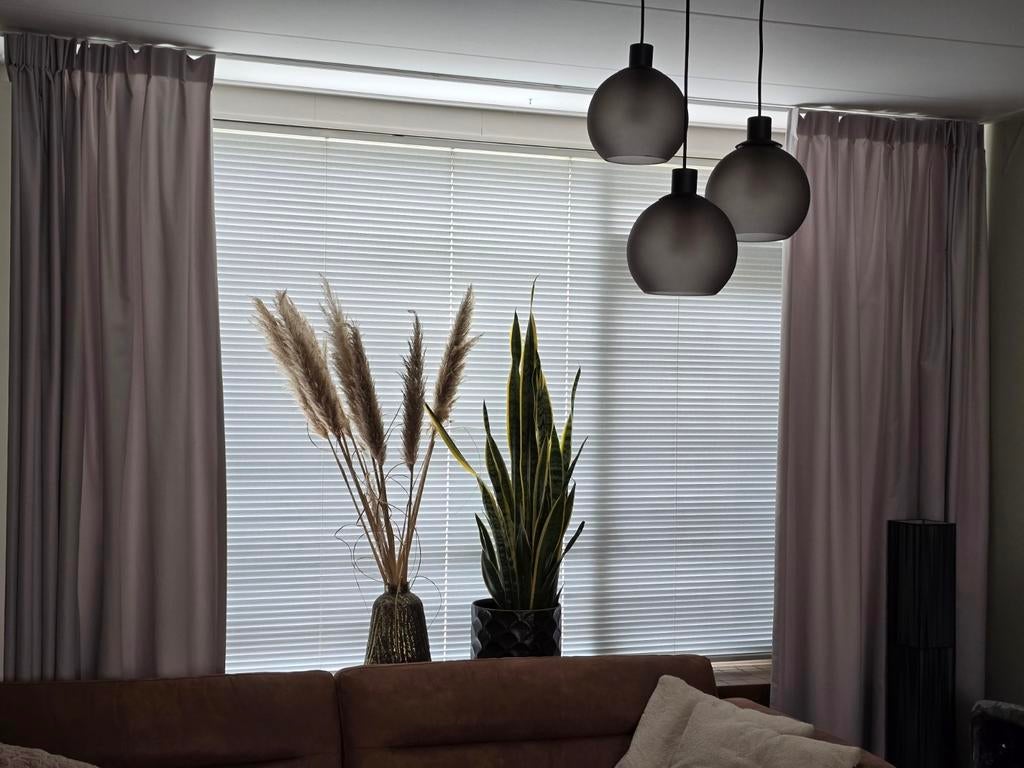 Gordijnen (5 kamers) & Luxaflex (2 kamers) - Z.g.a.n., 200 cm of meer, Ophalen of Verzenden, Zo goed als nieuw, 200 cm of meer