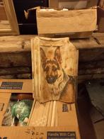 Dakpan met Duitse herder kop, Ophalen of Verzenden