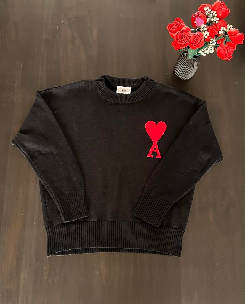 Ami Paris sweater zwart, Kleding | Heren, Truien en Vesten, Ophalen of Verzenden, Zo goed als nieuw, Maat 48/50 (M), Zwart