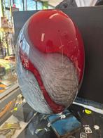 Vintage Art Glass Vaas Rood met Grijze Patronen, Ophalen of Verzenden