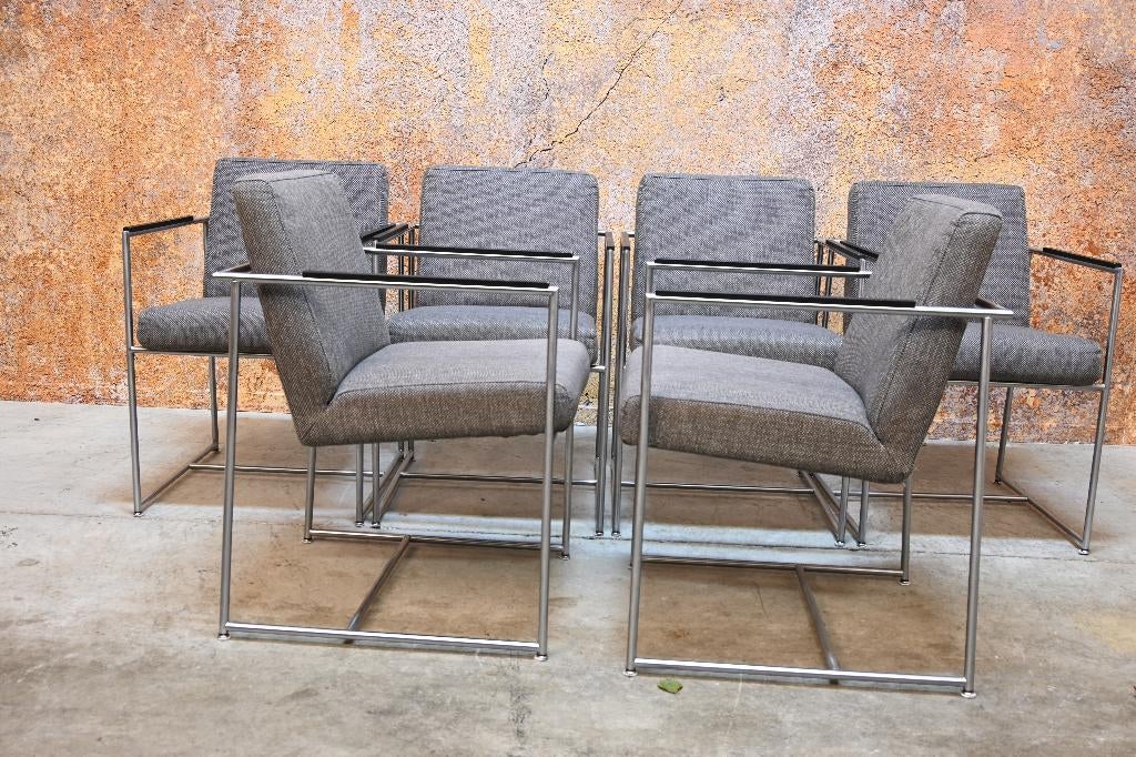 ZGAN!6 grijze stoffen Harvink design De Nieuwe Kust stoelen, Harvink, Harvink, Ophalen of Verzenden, Zo goed als nieuw