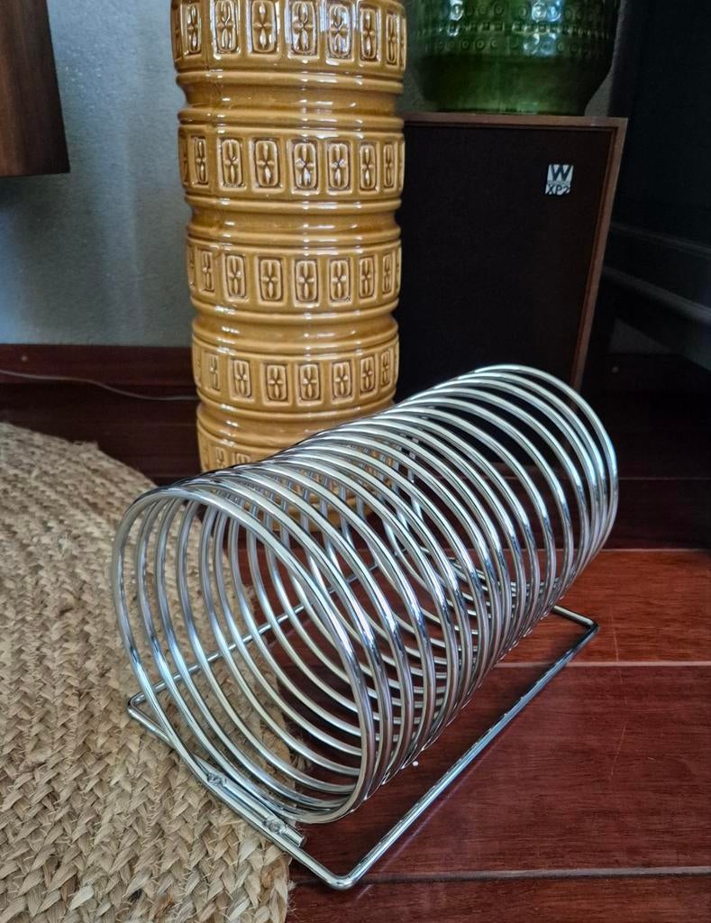 Vintage platenrek of lectuurrek, spiraalhouder, Ophalen of Verzenden