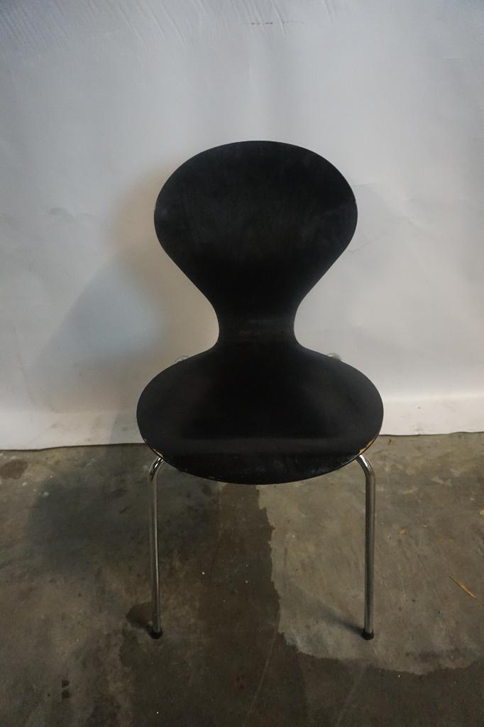 Zwarte stoel eetkamerstoel kantinestoel, Huis en Inrichting, Stoelen, Gebruikt, Eén, Hout, Metaal, Zwart, Ophalen