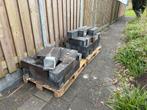 120x Antraciet Betonblokken 15x15x60 cm, Tuin en Terras, Tegels en Klinkers, Ophalen, Gebruikt, Overige typen, 10 m² of meer