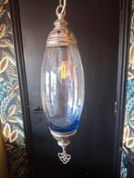 Marokkaanse hang lamp blauw glas zilver sier, Huis en Inrichting, Ophalen, Blauw, Overige materialen, Minder dan 25 cm