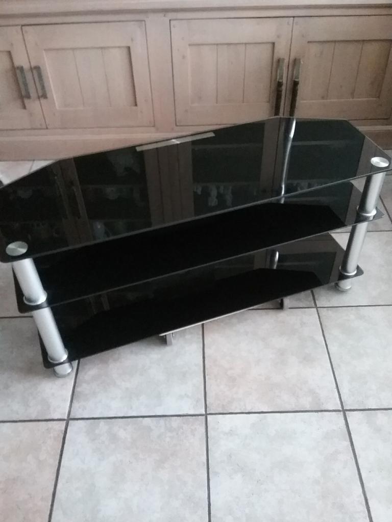 AUDIO GLAS MEUBEL., 100 tot 150 cm, Ophalen of Verzenden, Minder dan 100 cm, 50 tot 75 cm