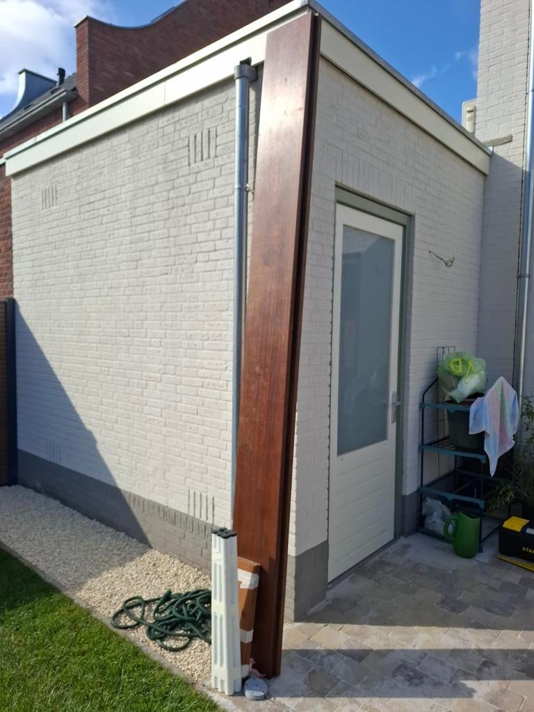 Zelfbouw bureau/tafel van kerkbankhout (zitting), Huis en Inrichting, Ophalen, Gebruikt, Rechthoekig, 50 tot 100 cm