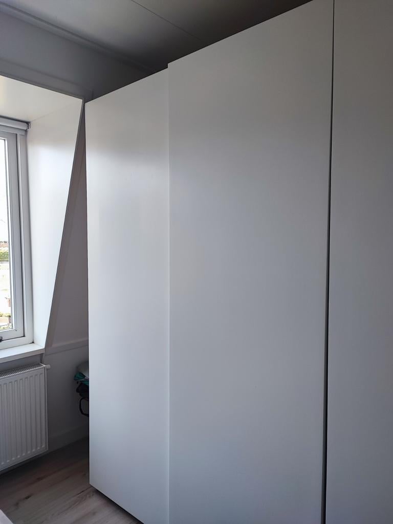 Ikea Pax Kast met witte deuren en houten interieur, Ophalen, Met deur(en), Gebruikt, 100 tot 150 cm