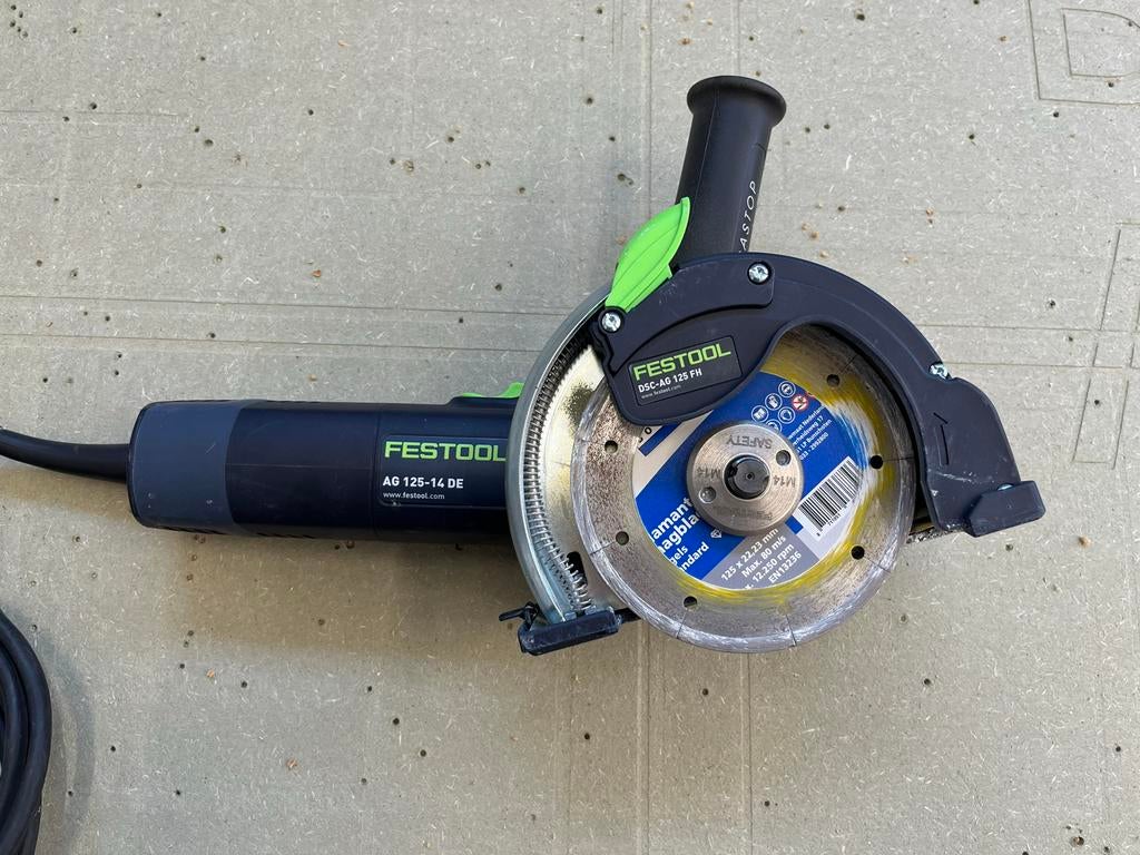 Festool DSC-AG 125 tegelslijper, Ophalen of Verzenden, Gebruikt, 1000 watt of meer, Haakse handslijpmachine