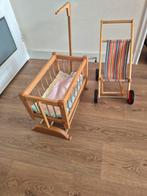 Mooie houten poppenwieg en buggy, Ophalen of Verzenden, Zo goed als nieuw, Babypop