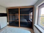 Schuifdeuren Ikea Pax kast, Ophalen, Gebruikt, Zwart glas met houtfineer kader, 200 cm of meer