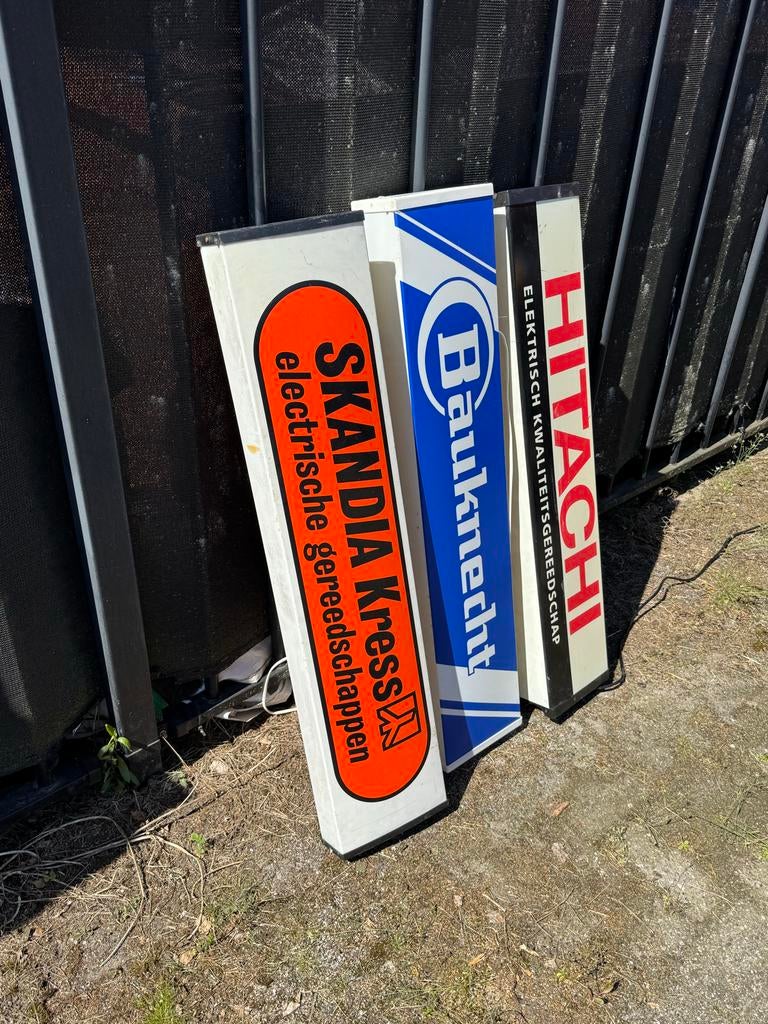 Vintage Lichtbakken: Skandia, Bauknecht, Hitachi Reclame, Ophalen, Gebruikt, ., Lichtbak of (neon) lamp