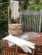 Off white dameshandschoenen Tréfousse - leer - vintage, Antiek en Kunst, Ophalen of Verzenden, Dames, Tréfousse