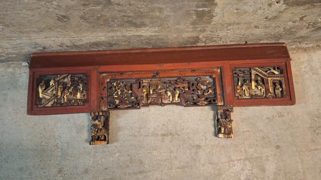 CHINEES houten paneel, Ophalen, Handgemaakt, 50 - 100 cm, Hout