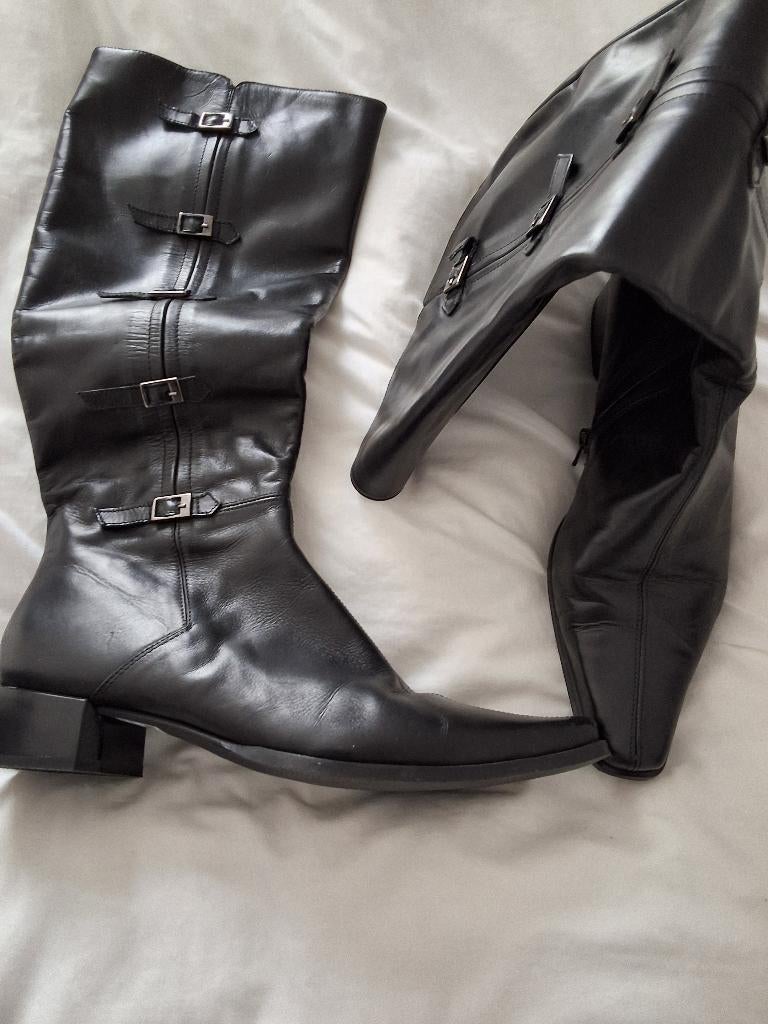 Laarzen, Hoge laarzen, Zwart, Ophalen of Verzenden, Zo goed als nieuw